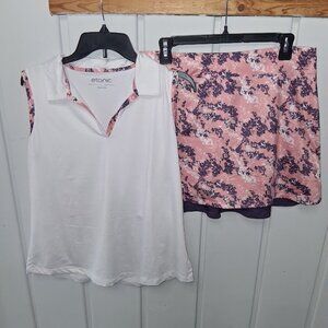 Etonic Women's Golf Tennis Pickleball Skort & Top Outfit Sz L